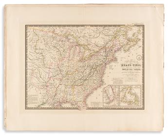 BRUE, ADRIEN. Group of 7 double-page engraved maps with original outline hand-color.